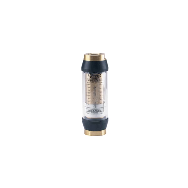 In-line flow monitor, 1" female NPT, 5-35 GPM (19-130 LPM) water.